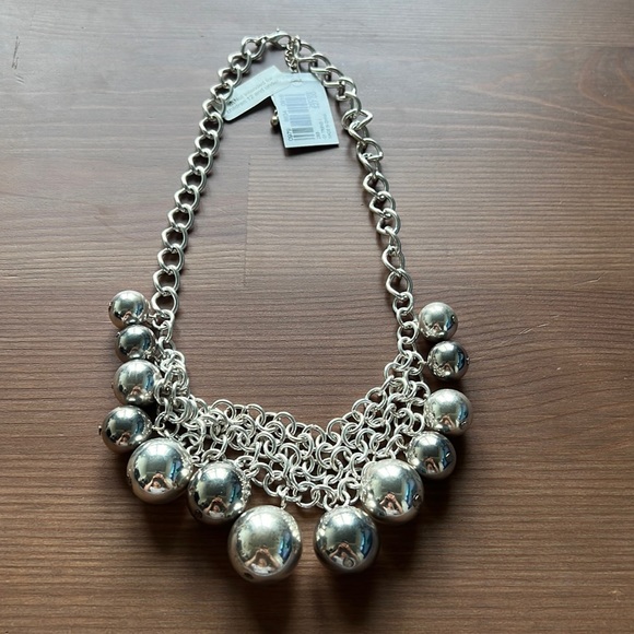 Macy's Jewelry Silver Ball Mirrorball Heavy Bold Chunky Bib